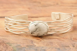Genuine White Buffalo Turquoise Navajo Bracelet